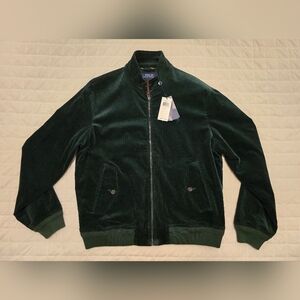 Brand New Men's Polo Ralph Lauren Corduroy Green Jacket/Bomber size L